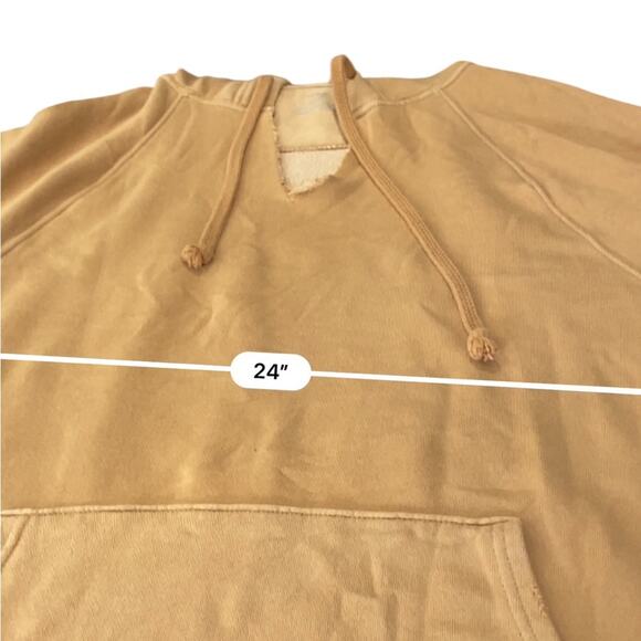 Aerie Knit Hoodie Sweatshirt Oversized XL V Neck Cropped rust/Camel Size Medium - Picture 7 of 9